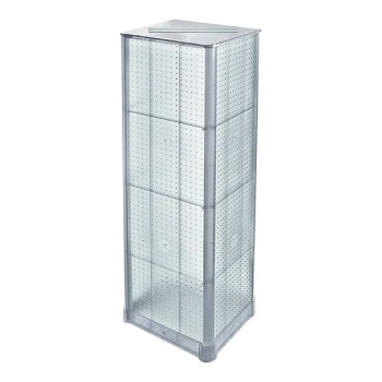 Azar Displays 20" x 20" x 61 1/16" Clear High-Impact Styrene 4-Sided Pegboard Spinner Floor Display 700405-CLR