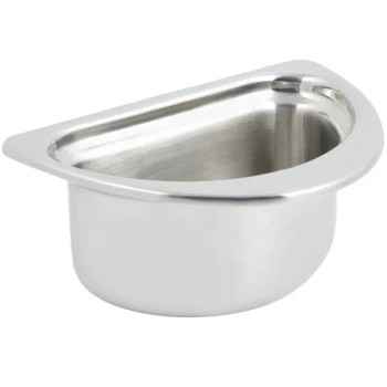 Bon Chef 5202 7" x 9" x 5" Stainless Steel 1 Qt. Half Size Plain Design Oval Food Pan