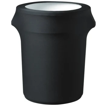Snap Drape CN420WC32014 Contour Cover 32 Gallon Black Spandex Round Trash Can Cover
