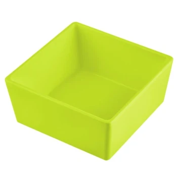 TableCraft CW5016LG Simple Solutions 1/6 Size Lime Green Cast Aluminum Straight Sided Bowl - 3" Deep