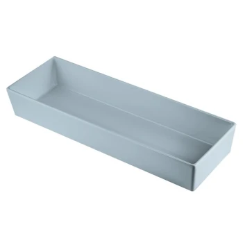 TableCraft CW5008GY Simple Solutions 1/2 Size Long Gray Cast Aluminum Straight Sided Bowl - 3" Deep