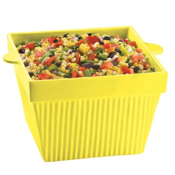TableCraft CW1490Y 6.5 Qt. Yellow Cast Aluminum Square Condiment Bowl