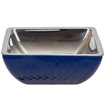 Bon Chef Diamond Collection Cold Wave 3 Qt. Cobalt Blue Triple Wall Square Bowl