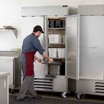 Beverage-Air HBF44HC-1 47" Horizon Series Two Section Solid Door Reach in Freezer with LED Lighting - 44 cu. ft.