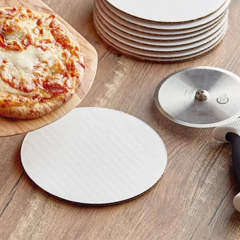 6" White Corrugated Pizza Circle