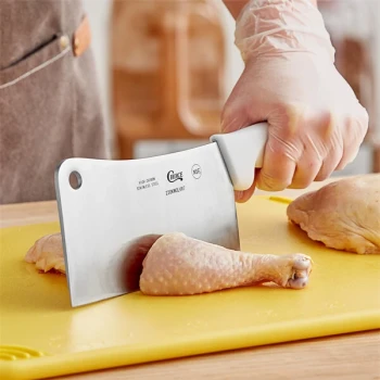 Choice 7" Stainless Steel Cleaver with White Handle