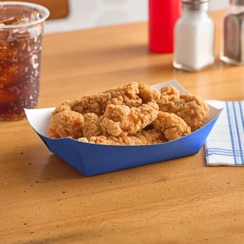 #200 2 lb. Solid Blue Paper Food Tray - 1,000/Case