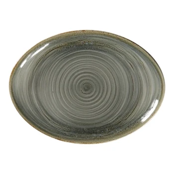 RAK Porcelain Rakstone Spot 10 1/4" x 7 1/2" Peridot Porcelain Oval Platter - 12/Case
