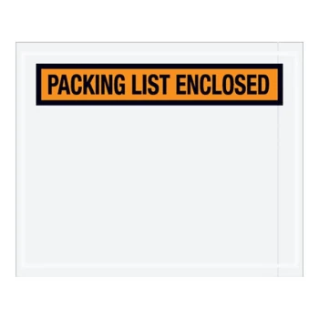 Lavex 4 1/2" x 5 1/2" 2 Mil Orange Panel Face Printed Polyethylene Packing List Envelope - 1,000/Case