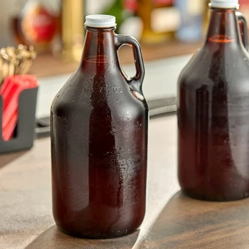 Libbey 70217 64 oz. Amber Growler - 6/Case