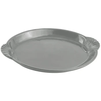 Bon Chef 2072 12" x 17" Platinum Gray Sandstone Finish Cast Aluminum Shell and Fish Platter