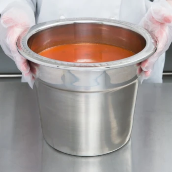 Vollrath 8230010 Miramar® 7 Qt. Stainless Steel Soup Inset with Embossed Rim