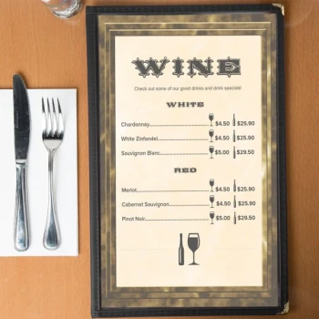 Choice 8 1/2" x 14" Brown Menu Paper - Marble Border - 100/Pack
