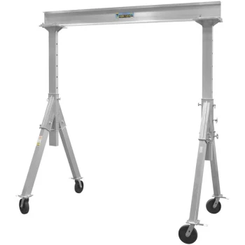 Vestil AHA-4-8-8 8' x 8' Folding Aluminum Gantry Crane with Adjustable Height and (4) 8" Locking Casters - 4,000 lb. Capacity