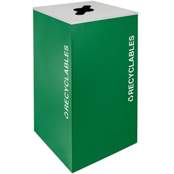 Ex-Cell Kaiser RC-KD36-R EGX Kaleidoscope XL Series Emerald Texture Square 36 Gallon Customizable Recyclables Receptacle