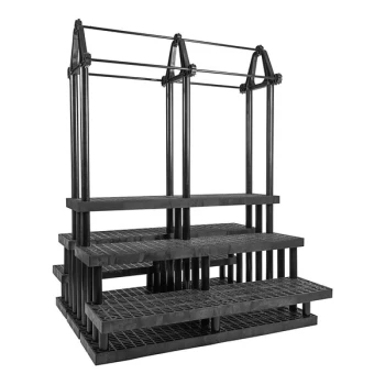 SPC Retail SM667205P Benchmaster 66" x 63" x 90" Black Plastic Five Step Pyramid Display with Plant Hanger