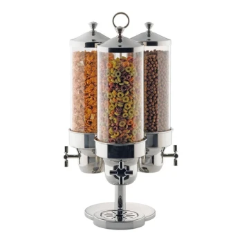 Smart Buffet Ware Odin by Front of the House 3 Gallon Stainless Steel Triple Canister Dry Food Dispenser BDI021MUM18