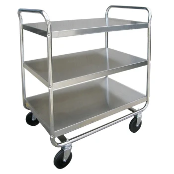 Lakeside 4944 Heavy-Duty Stainless Steel Three Shelf Handler Series Utility Cart - 39" x 22 3/4" x 39 3/8"