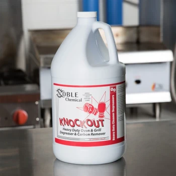 Noble 1 Gallon Knockout Concentrated Liquid Heavy Duty Oven & Grill Degreaser & Carbon Remover - 4/Case