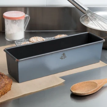 Matfer Bourgeat 331076 Exopan Steel 3.5 lb. Non-Stick Bread Loaf Pan - 12 inch x 3 1/8 inch x 3 1/8 inch