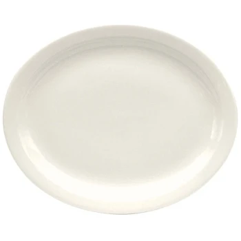Oneida Buffalo Cream White Ware by 1880 Hospitality F9000000359 11 1/2" Narrow Rim Porcelain Platter - 12/Case