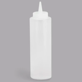 TableCraft 124C-1 24 oz. Clear Cone Tip Squeeze Bottle with 38 mm Opening - 12/Pack