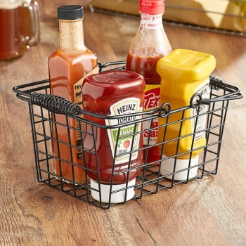 American Metalcraft RBHB975 Black Tabletop Market Basket - 9" x 7" x 5"