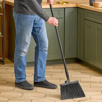Carlisle 41082EC03 Sparta Duo-Sweep 12" Angled Broom with Black Flagged Bristles and 48" Handle