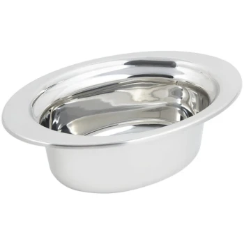 Bon Chef 5203 13" x 9" x 5" Stainless Steel 3.75 Qt. Full Size Oval Plain Design Food Pan