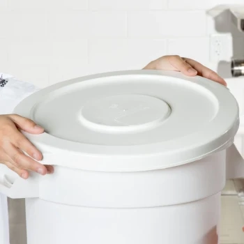 Continental 1002WH Huskee 10 Gallon White Round Trash Can Lid