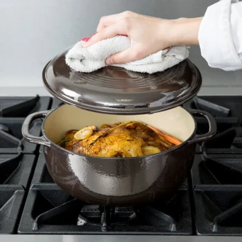 Lodge EC6D18 6 Qt. Midnight Chrome Enameled Cast Iron Dutch Oven