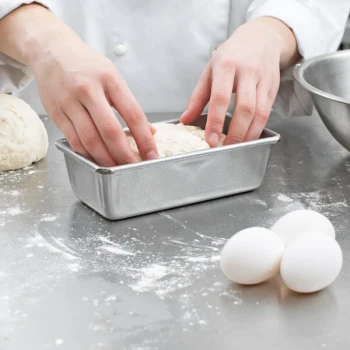 Chicago Metallic 45031 1/2 lb. Glazed Aluminized Steel Bread Loaf Pan - 7 1/4 inch x 3 5/8 inch x 2 1/4 inch