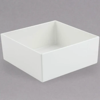 Bon Chef 9518S 180 oz. White Sandstone Finish Cast Aluminum Straight Sided Square Bowl