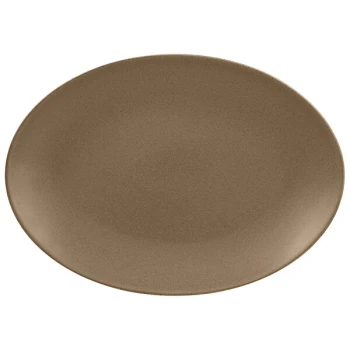 RAK Porcelain Genesis Mat 12 5/8" x 9 1/16" Crust Oval Porcelain Platter - 6/Case