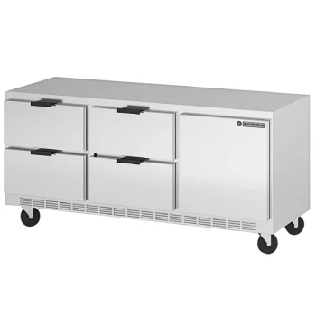 Beverage-Air UCRD72AHC-4-104 72" Low Profile Undercounter Refrigerator with 1 Door and 4 Drawers