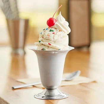 Choice 6 oz. Stainless Steel Tulip Sundae Dish