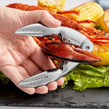 Acopa 5 3/8" Claw-Shaped Chromium-Coated Zinc Alloy Lobster Cracker