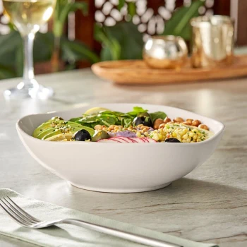 Acopa Highlands 32 oz. Round Birch White China Bowl - Sample