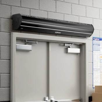 Boltic 72" Black Aluminum Air Curtain with Remote Magnetic Door Switch