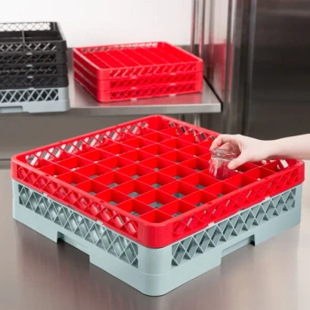 Noble Warewashing 49-Compartment Red Full-Size Glass Rack Extender