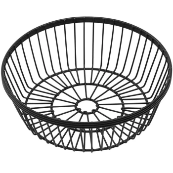 American Metalcraft WBBR80 Black Round Wire Basket - 8" x 2 3/4"