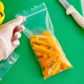 LK Packaging Clear Line 4" x 8" Seal Top Plastic Food Bag - 100/Pack