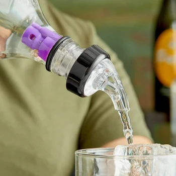 Choice 1.125 oz. 3-Ball Measured Liquor Pourer with Collar - 12/Pack