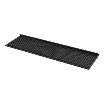 Borray Manufacturer Inc. 48" x 13 1/2" x 2 1/2" Black ABS Meat Shelf Liner - 6/Case