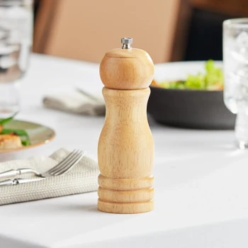 Acopa 6" Matte Natural Wooden Salt / Pepper Mill