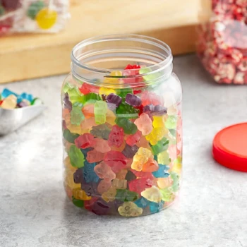 64 oz. Round PET Plastic Jar - 38/Case