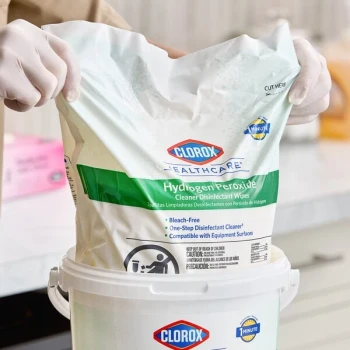 Clorox Healthcare CLO30827 185-Count Hydrogen Peroxide Cleaner Disinfectant Wipes Refill - 2/Case
