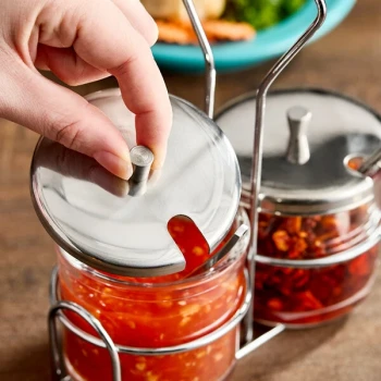 Choice Stainless Steel Lid for 7 oz. Condiment Jar