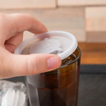 Dinex DX20019000 Translucent Disposable Lid for Cambro Newport 5 oz. Tumbler, Cambro LT6 6 oz. Laguna Tumbler, and Cambro NT5 6.4 oz. Newport Tumbler - 1,500/Case