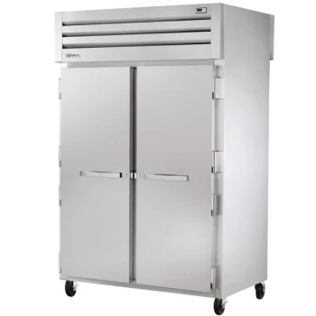 True STR2RPT-2S-2G-HC Spec Series 52 5/8" Stainless Steel Solid Front, Glass Back Door Pass-Through Refrigerator